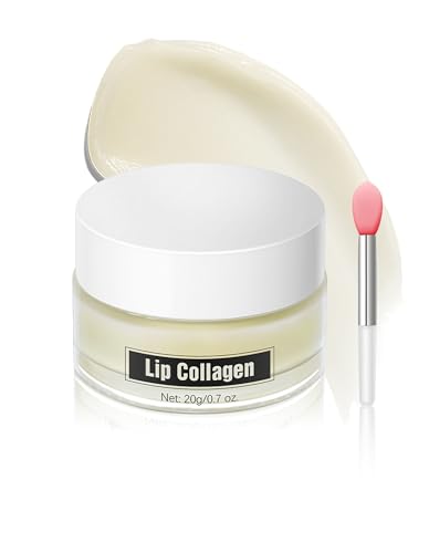 Erinde Mascarilla Labial Nocturna Con Colágeno, Bálsamo Hidratante Y Reparador Para Labios Secos, Cuidado Nutritivo De Noche, Incluye Mini Brocha Aplicadora, 20 g