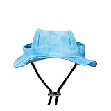 Cowboyhut für kleine Hunde und Katzen, Cowboyhut mit Ohrlöchern, für Geburtstagspartys, Kopfbedeckung, Welpen, Hund, Kätzchen, Chihuahua-Mütze (Blau, Größe M (für Haustiere von 4–6,5 kg)
