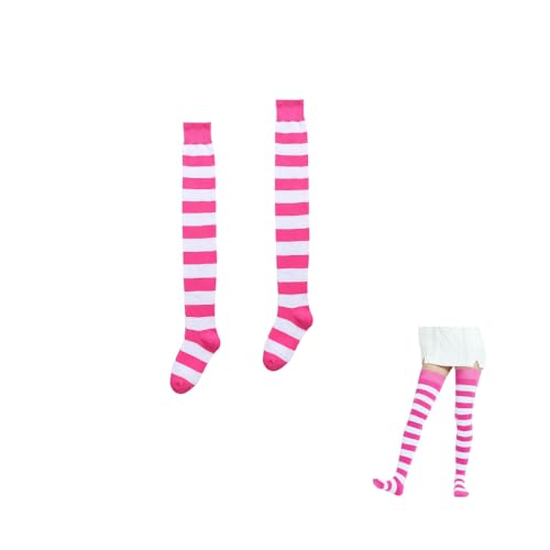 Extra Long Striped Thigh High Socks Cute Soft Cotton Over the Knee Retro