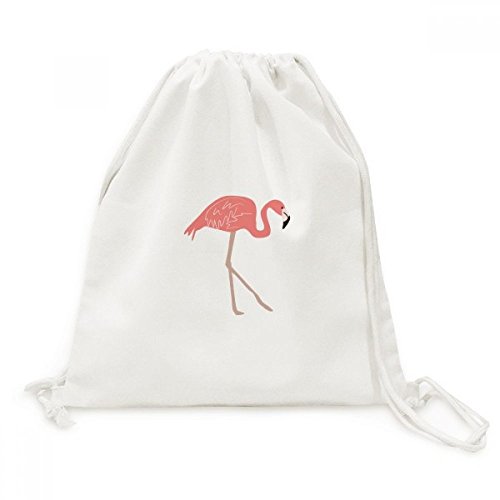Morral del lazo de lona rosado con flamenco bolsa de regalo para viajes de compras playa