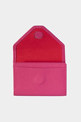 Image of grande 3639 Card Cases, Pink, Small, Leather Card Holder With Magnetic Closure, Small Women Accordion Wallet