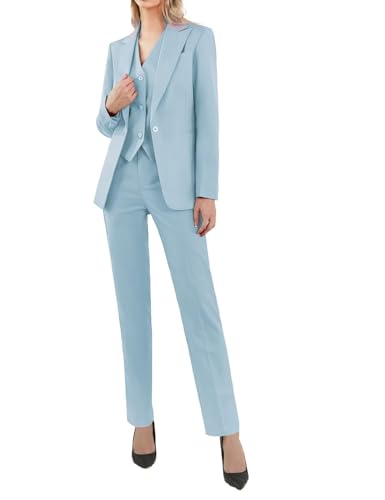 Women's 3 Piece Office Lady Business Suit Set Slim Fit Blazer Vest Pant One Button Pant Suits Set for Work3