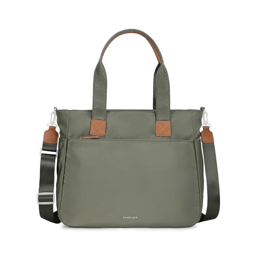 Image of Fastrack Tote Vibe Women Laptop Tote | Nylon 15-Inch Padded Laptop Sleeve, Spacious Main Compartment with Organiser Pockets, Multiple External Quick-Access Pockets, Dual Webbing Handles