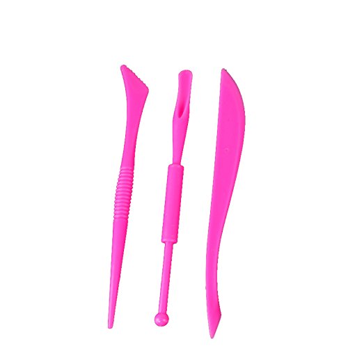 COMIART Set of 3 Double Heads Light Clay Tools Clay Sculpture Tool Creative Mud Shape Tools (1)