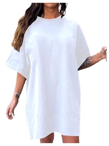 Image of SOLY HUX Women's Plus Size T Shirt Dress Half Sleeve Crewneck Loose Summer Dresses