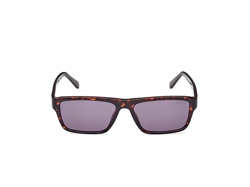 GUESS Men's Rectangular Sunglasses, Dark Havana (Brown), 140/16/352