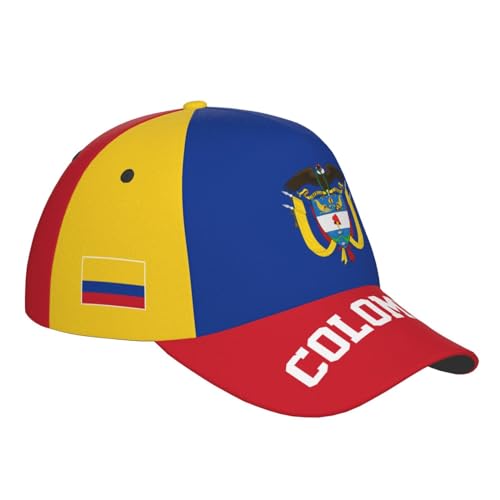 Image of Colombia Flag Colombian 3D Print Baseball Caps Unisex Hat Patriotic Cap Multicoloured