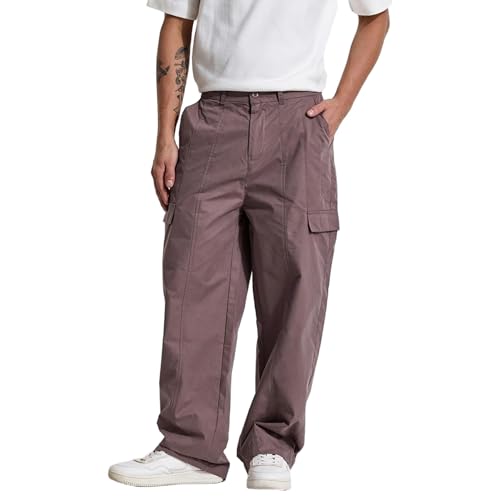 Image of SNITCH Button Closure Cotton Blend Light Weight Machine Wash Full Length Loose Fit Cargo Pants
