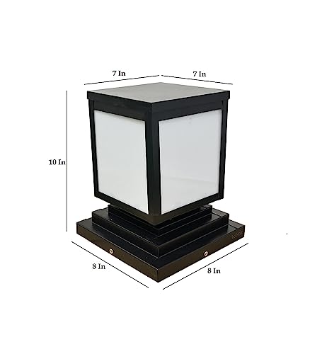 Image of BrighLyt Outdoor Gate Light & Garden Gate Lamp - Waterproof Pillar Light for Main Entrance, Balcony & Pathway (GL21, Pack of 2)