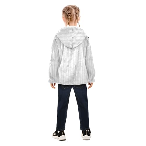 GuoChe Abstract White Gray Pinstripe Kid Fleece Jacket4