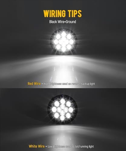Partsam luces LED traseras redondas reversa 4 pulgadas miniatura 2