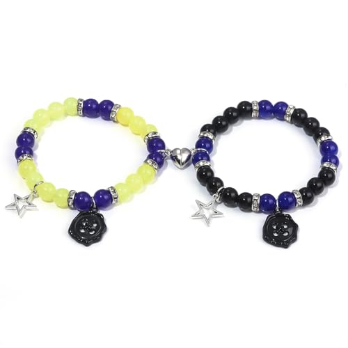 SONGCHANGJEWELRY Wybie with Matching Bracelets for Couple Best Friend - Buttons Charms, Horror Movie Cosplay Costume Accessories - Birthday Memorial Day Gifts for Women Men Fans3