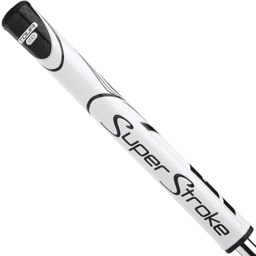 SuperStroke Zenergy Tour 2.0 Golf Putter Grip with No Taper Enhanced SPYNE Technology New Multi-Zone Texturing and Tech-Port White/Black