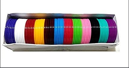 EleganceAll in one Multicolour Bangles Silk Thread Jewellery Making (Dimension - 5mm, Size - 2.4) - 1 Full Box
