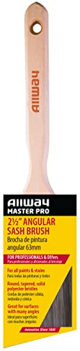 Image of ALLWAY MPS25 Master Pro Paint Brush, 2-1 /2 inch Angular Sash | Hardwood Handle, Use with All Paints and Stains