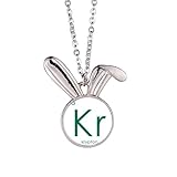 Lieferumfang: 1 x Halskette no/no Chestry Elements Halskette mit Anhänger, seltenes Gas Krypton Kr Kaninchen, Tierschmuck, Geschenk