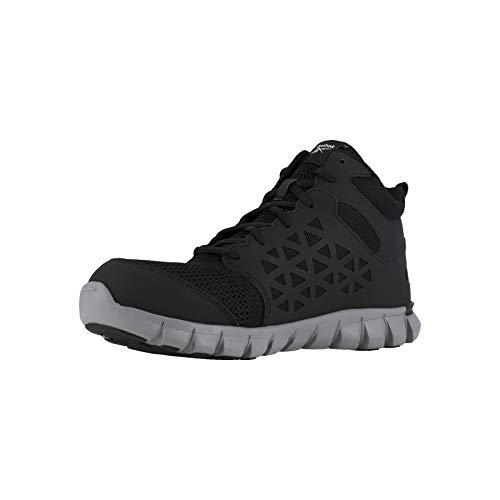 Image of Reebok Mens Sublite Cushion Mid Slip Resistant Alloy Toe Work /Duty - Black | Safety Work Shoes