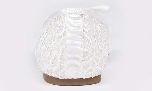 FEVERSOLE Round Toe Lace Ballet Crochet Flats Women's Comfy Breathable Shoes3