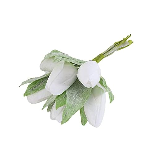 Leadthin 1 ramo de flores artificiales, 1 ramo de flores falsas de plástico, accesorios de boda, decoración de mesa de tulipán artificial, Plástico, poliestireno, flor de seda, Sin piedras preciosas