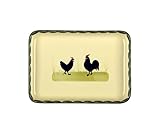 Farbe: Mehrfarbig Zeller Keramik Platte Hahn und Henne Kuchenplatte Servierplatte 27 x 19 cm