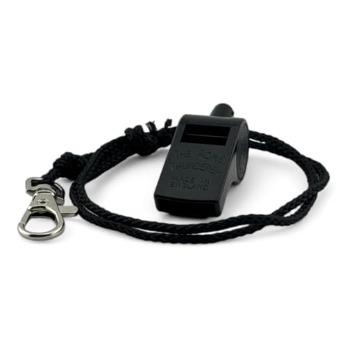 ACME Thunderer Trillerpfeife No. 560 mit Pfeifenband - Schiedsrichterpfeife: Klarer und Durchdringender Ton, Schwarz