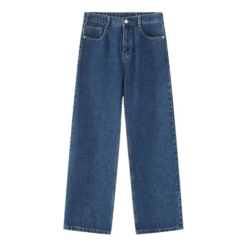 Baggy Jeans Men Elastic Waist Straight Leg Relaxed Fit Denim Pants with Pockets Fashion Jean Trouser Streetwear2