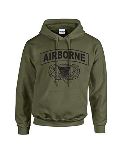 All Things Apparel Army Airborne Paratrooper Unisex Hoodie - 3XL Military Green (ATA1617)