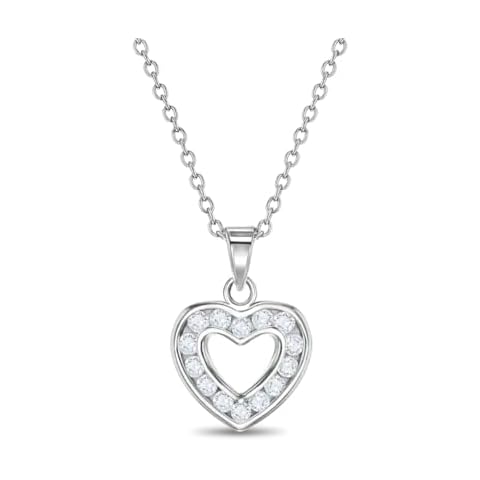 925 Sterling Silver Heart Pendant Necklace for Girls Cover