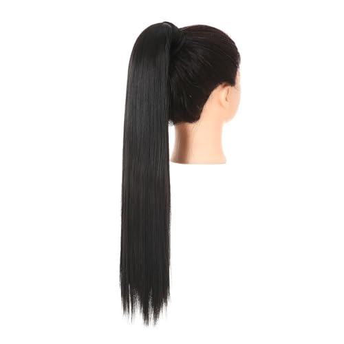 Extension capillaire synthétique à clipser longue queue de cheval lisse 32"