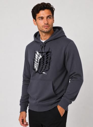 Image of ADRO Mens Abstract Graphic Hoodie | 320 GSM Cotton Poly Fleece | Regular Fit Contemporary Artistic Sweatshirt for Winter & Streetwear