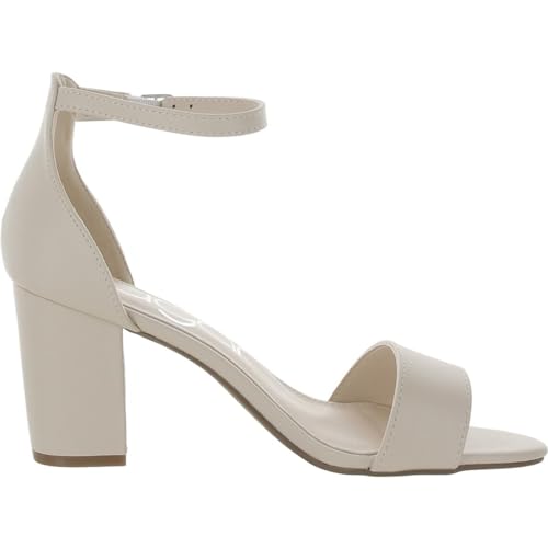 Sugar Womens Machelene Faux Leather Block Heels Ivory 8.5 Medium (B,M), Nude2