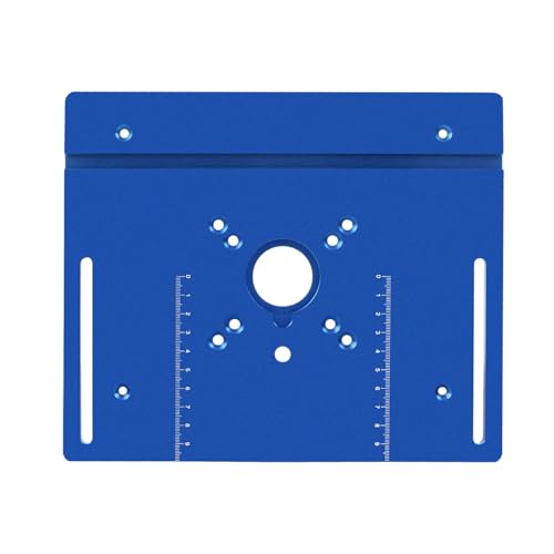 Ksikdeg Placa de inserción de aluminio para mesa de carpintería, bancos de carpintería, placa giratoria con guía de calibre de inglete y valla de aluminio