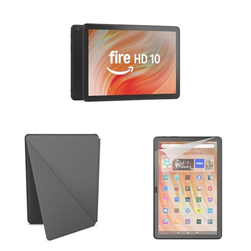 Image of Amazon Fire HD 10 Convenience Bundle with Case and Screen Protector (4GB RAM, 32GB, Black)