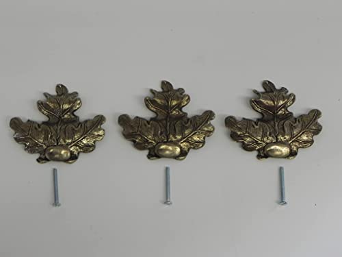 3 Stück Eichenlaub Deckblatt Verzierung groß mit Gewinde & Schraube für Keilerwaffen Gewaff Neu Wildschwein
