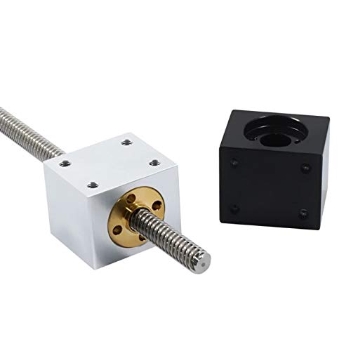 Lysee 3D Printer Parts & Accessories - New Hot T8 Lead Screw Nut Housing Bracket for 3D Printer Parts T8 Trapezoidal Lead Screw Conversion Nut Seat Aluminum Block - (Size: 2mm, Color: Black)
