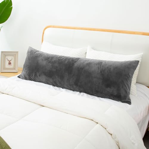 Body Pillow, Memory Foam Body Pillows for Adults Sleeping, Long Pillow for Bed, Big Large Firm Full Body Pillow for Side Sleeper, 20x54 Inch, Light Grey