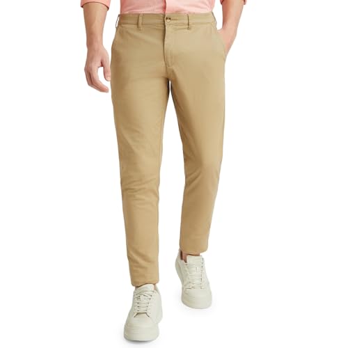 Image of Colorplus Men's Cotton Blend Print Pattern Nuvo Fit Flat Front Casual Trouser