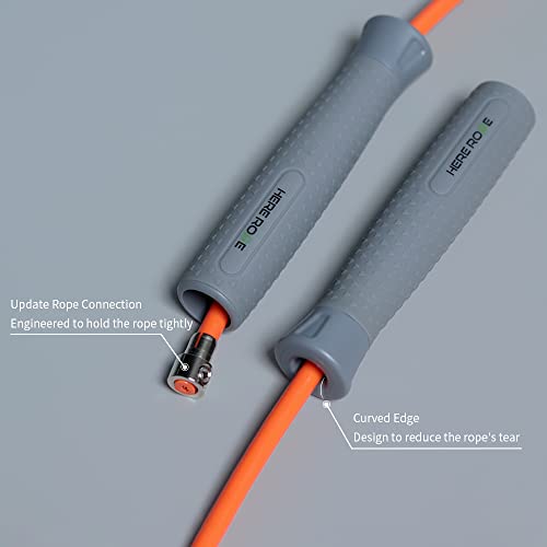 Hererope Weighted Jump Rope For Women & Men, 1/2Lb Skipping Rope With Adjustable & Durable Cable, Ball Bearing, Comfortable & No-Slip Grip, Jump Ropes For Fitness, Workout, Boxing, Crossfit Exercise #TOP6