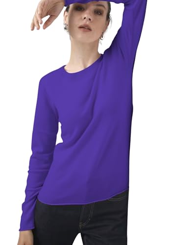 Women's 100% Cashmere Long Sleeve Crew Neck Sweater. Comfort, Luxury, and Soft Silky Texture - Essential Classic Pullover