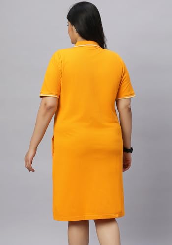 Image of Wear Your Opinion Women's Plus Size Soft PQ Polo Collar Neck Tipped Tshirt Dress