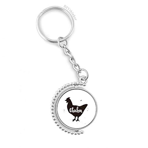 Evita enredos en tus llaves con este llavero giratorio de pollo negro