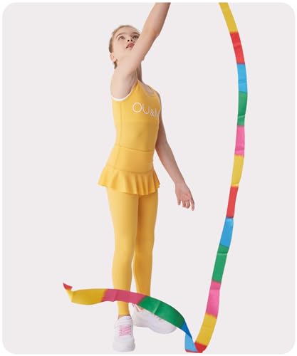 Girls High-Waist Skirted Leggings Cute Athletic Pants with Ruffle Pleated Dance Yoga Workout Activewear3