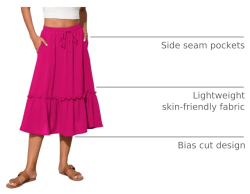 Image of Witsmile High Waist Tiered Skirts for Women Flowy Skirts for Women Long Length with Pockets 2026 Fashion Trendy