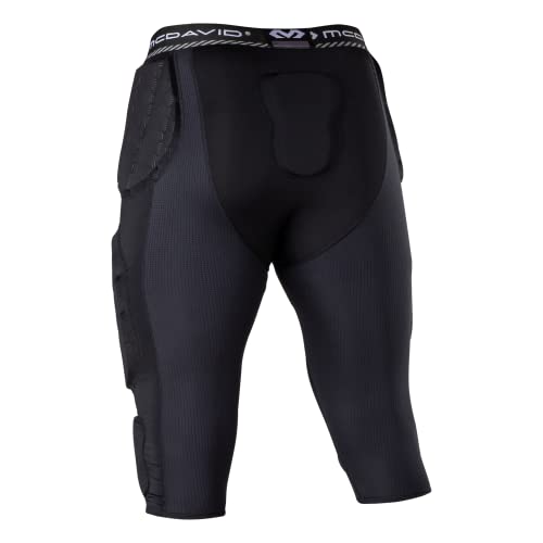 Mcdavid Mens Football Integrated 7 Pad ¾ Compression Tights, Protection for HIPS, Thighs, Tailbone & Knees, Adult