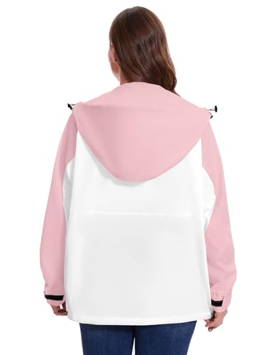 Avoogue Plus Size Raincoat for Women Rain Jacket Womens Waterproof with Hood Lightweight Windbreaker3