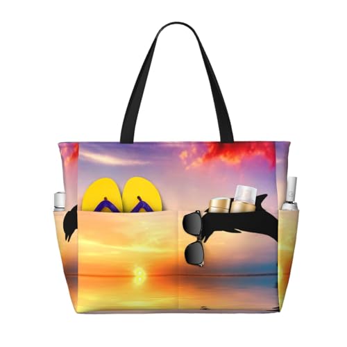 Sac de plage dauphin grand format pour ne plus manquer de place en été