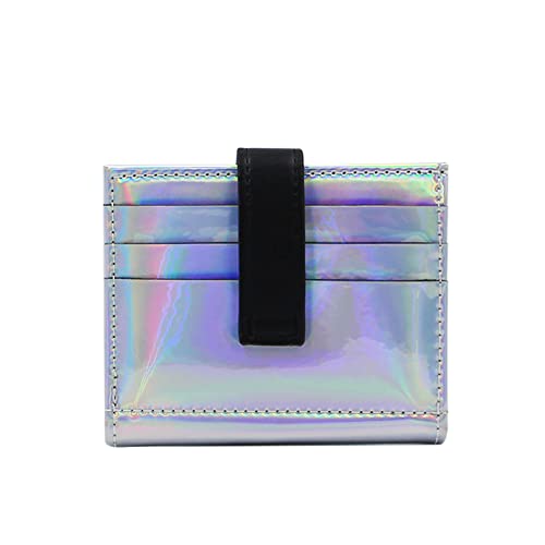 RARITYUS Women Shiny Wallet Holographic Bifold Leather Small Card Holder Coin Change Wallet Clutch Purse2