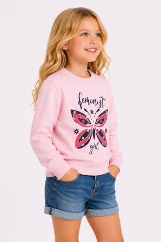 Image of DYCA By Bodycare Girls Full Sleeve Sweatshirt | Round Neck Comfortable Regular Fit | Casual Sweatshirt for Kids Everyday Wear