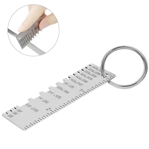 2 Pcs en acier inoxydable Soudage Gage & Epaisseur en fil métallique double-sidée, épaisseur du fil métallique, outil de mesure de l'épaissement du fil métal pour le travail du bois