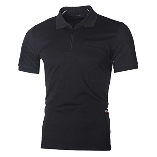 Gdjgta Mens Tops Solid Color Personality Men's Casual Slim Short Sleeve Pockets T Shirt Top Blouse #TOP2